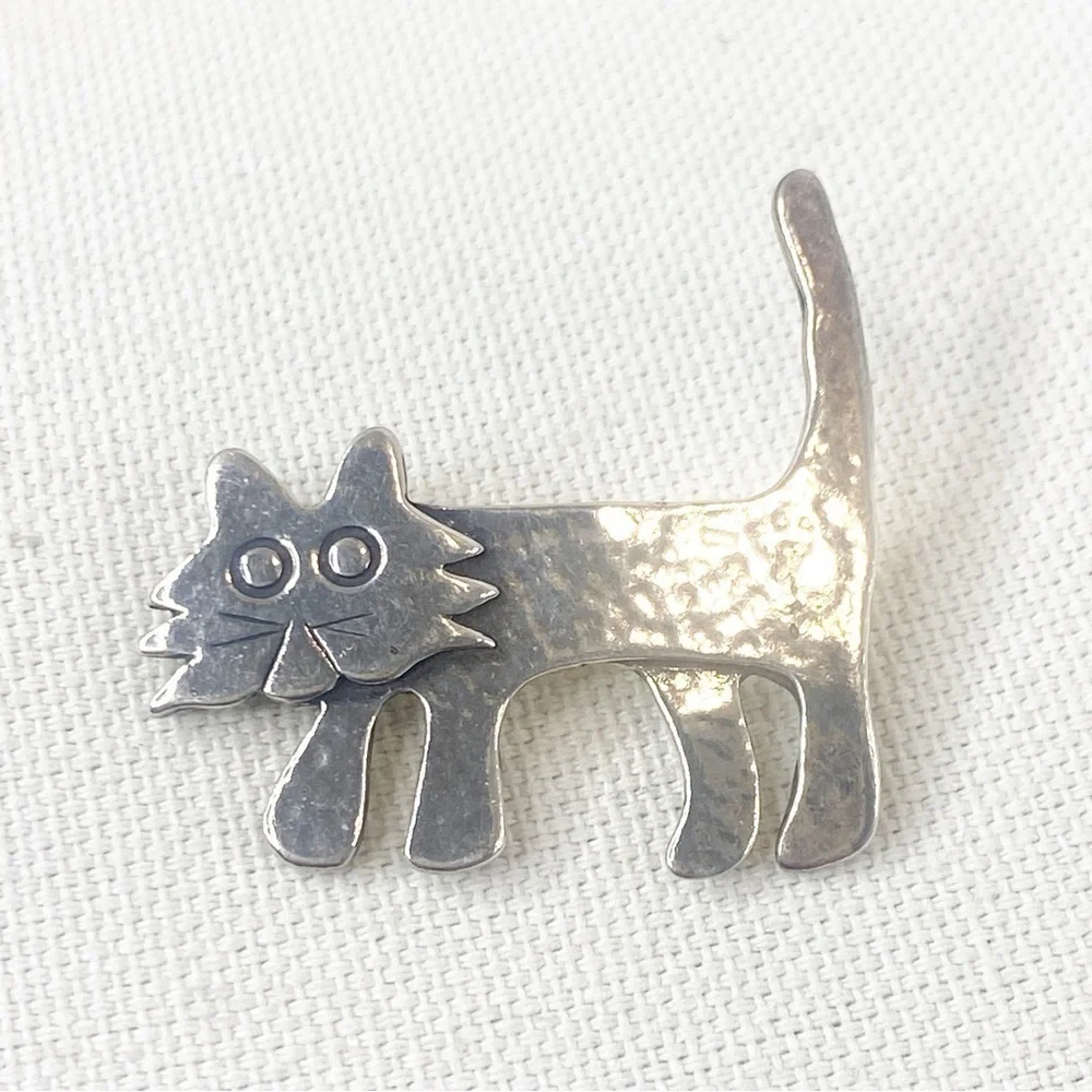 Vintage Silpada Sterling Silver Cat Pin/Brooch I1590